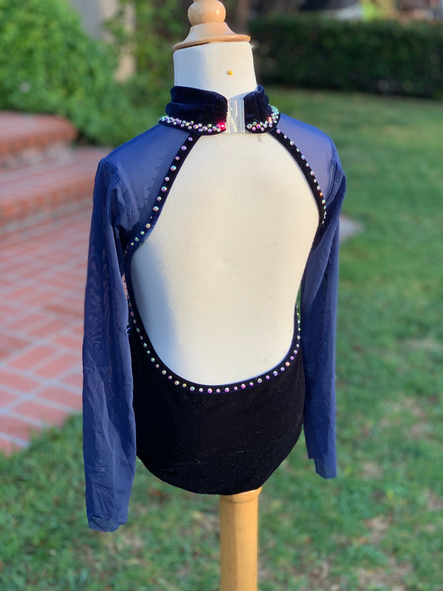 READY-TO-SHIP // Child Small // Navy Velvet Lyrical Dance Costume