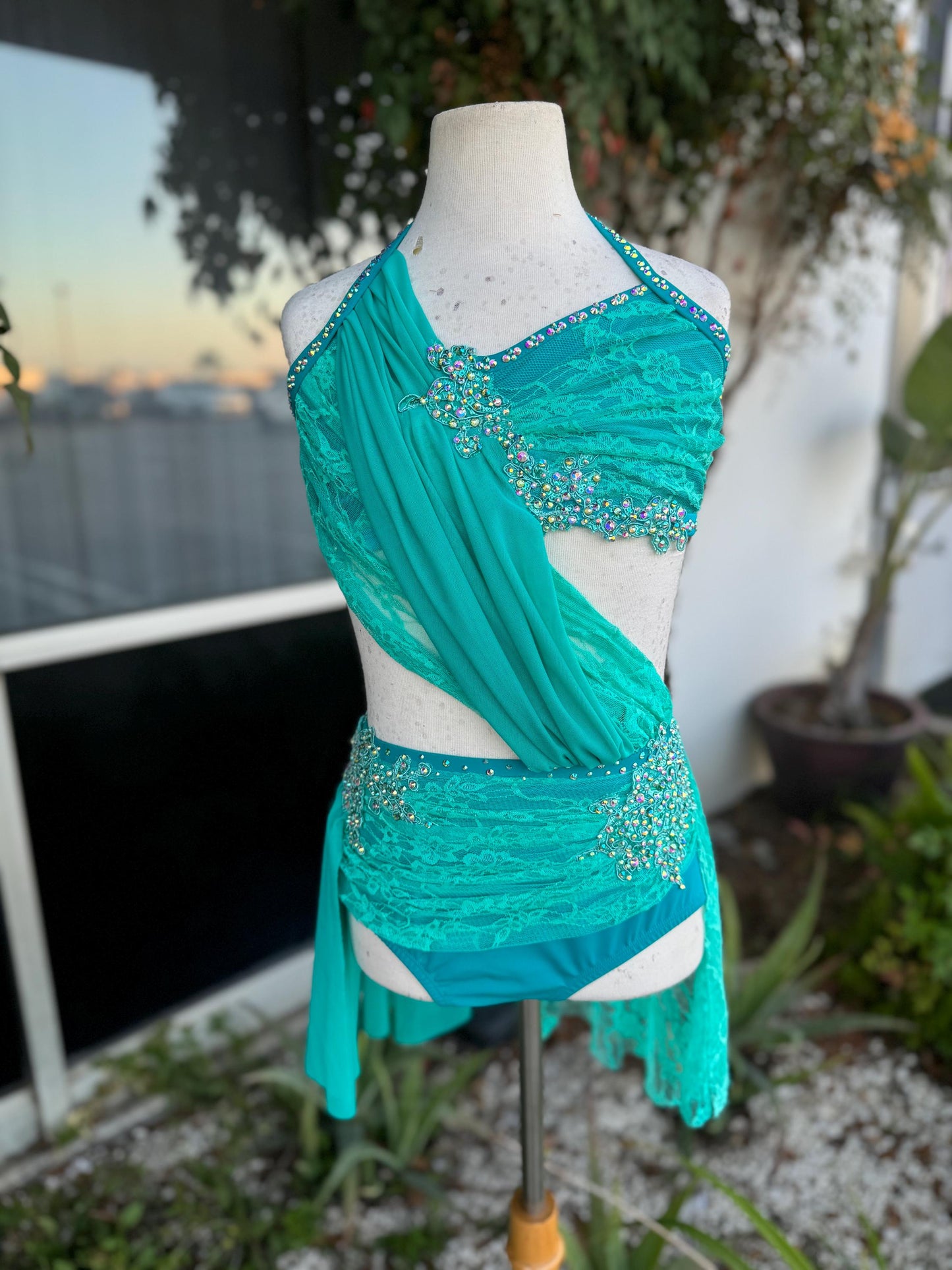 READY-TO-SHIP // Adult X-Small // Turquoise Lyrical Costume