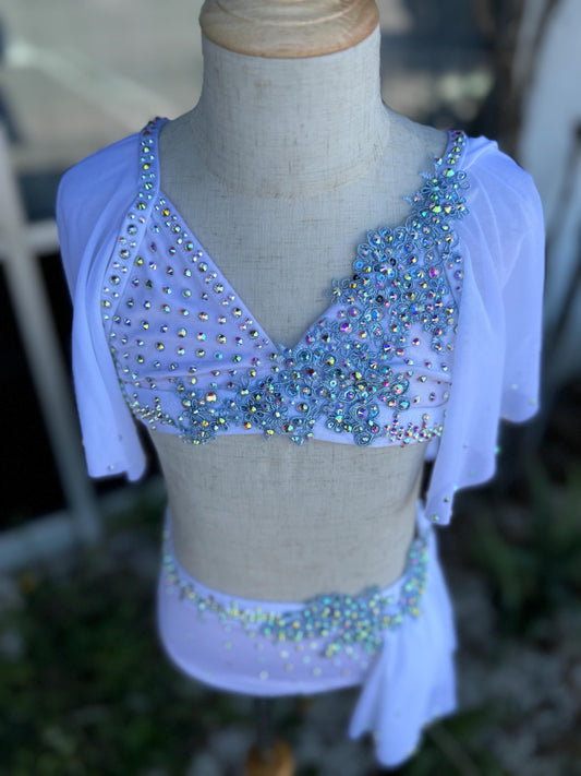 READY-TO-SHIP // Child Small // White Lyrical Dance Costume