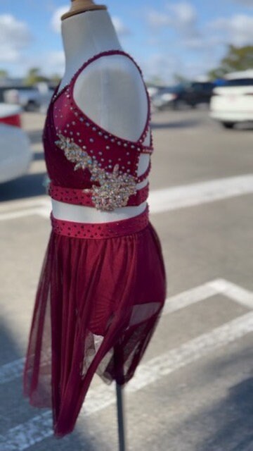 READY-TO-SHIP // Child Medium // Maroon and Gold Lyrical Costume
