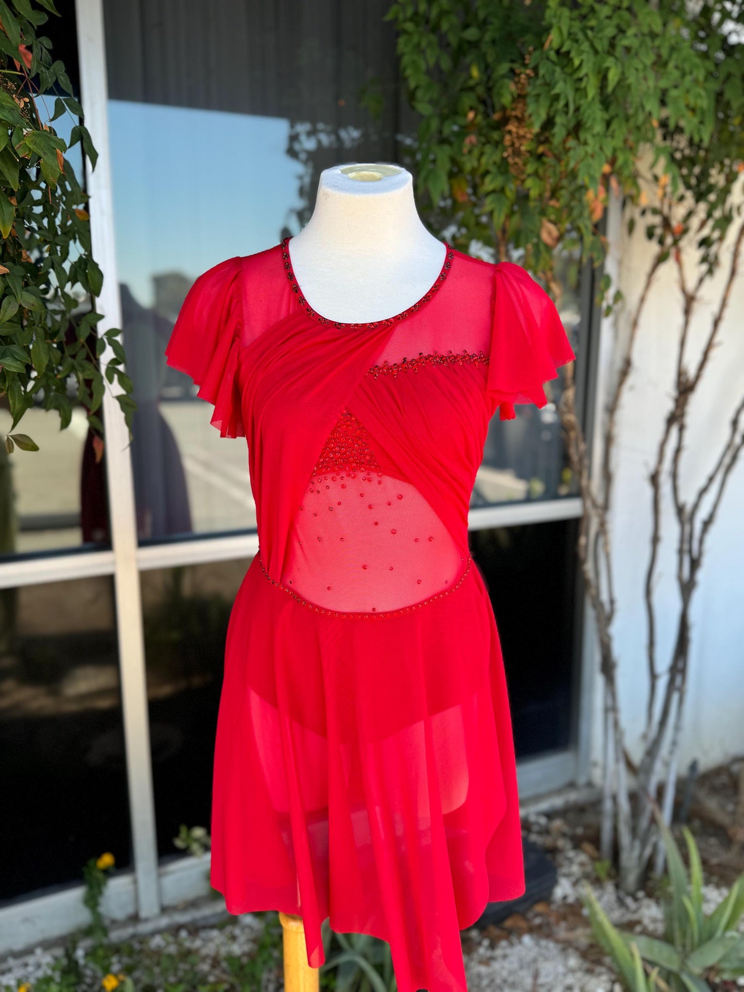 READY-TO-SHIP // Adult Small // Red Lyrical Costume