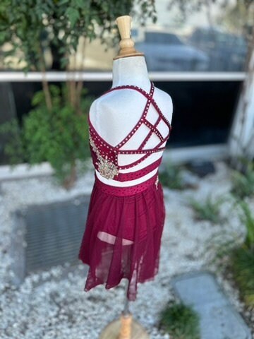 READY-TO-SHIP // Child Medium // Maroon and Gold Lyrical Costume
