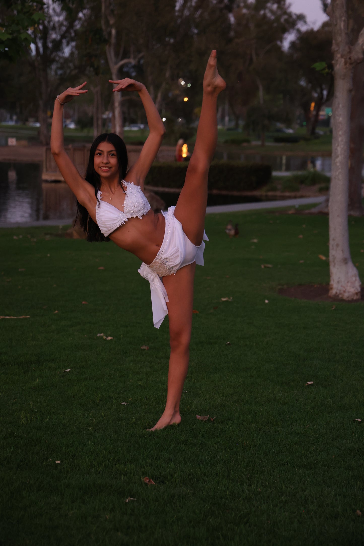 READY-TO-SHIP // Adult X-Small // White Two-Piece Lyrical Costume