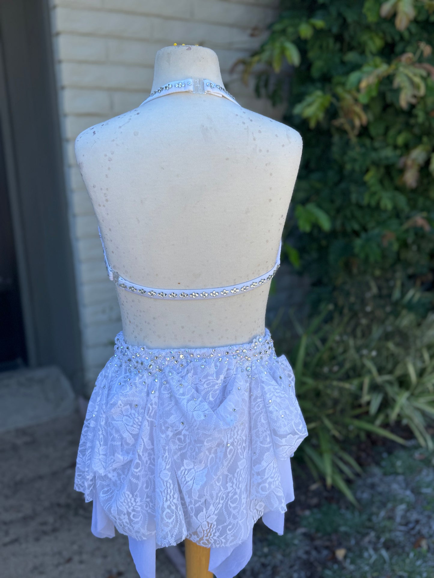 READY-TO-SHIP // Adult X-Small // White Two-Piece Lyrical Costume