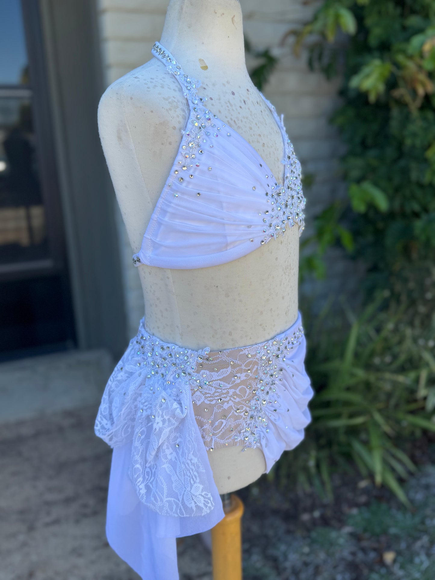 READY-TO-SHIP // Adult X-Small // White Two-Piece Lyrical Costume