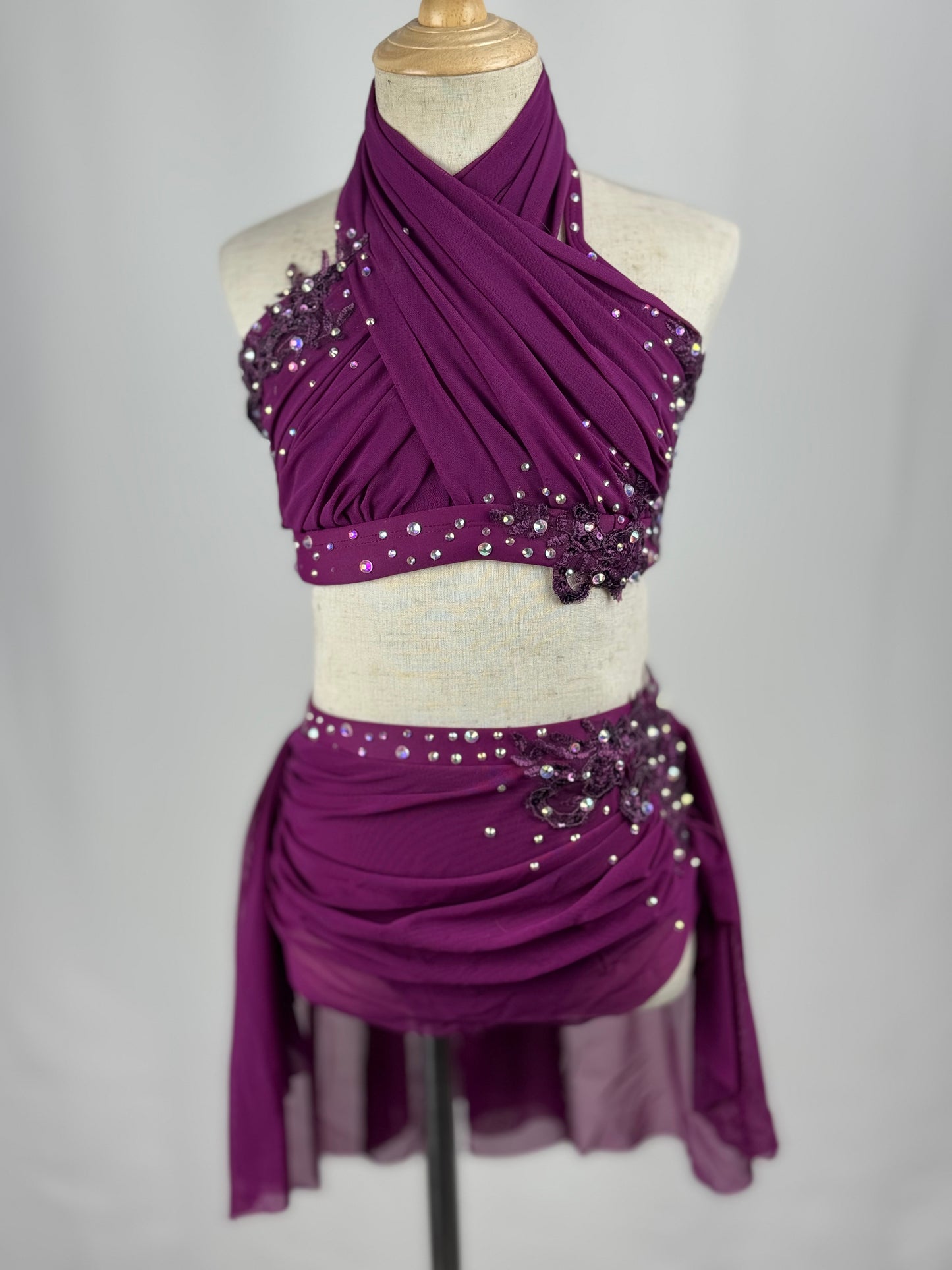 Dark Berry Lyrical Dance Top, Child Small