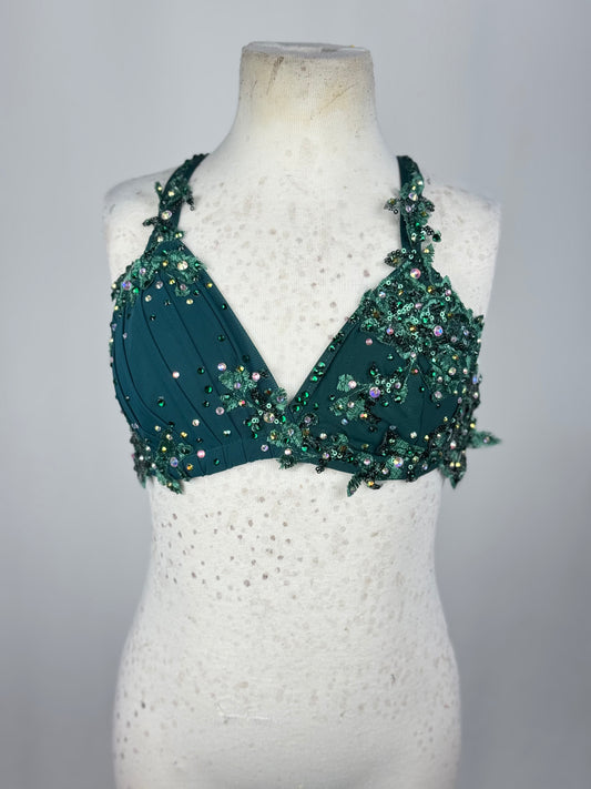 Green Lyrical Dance Top, Child Medium