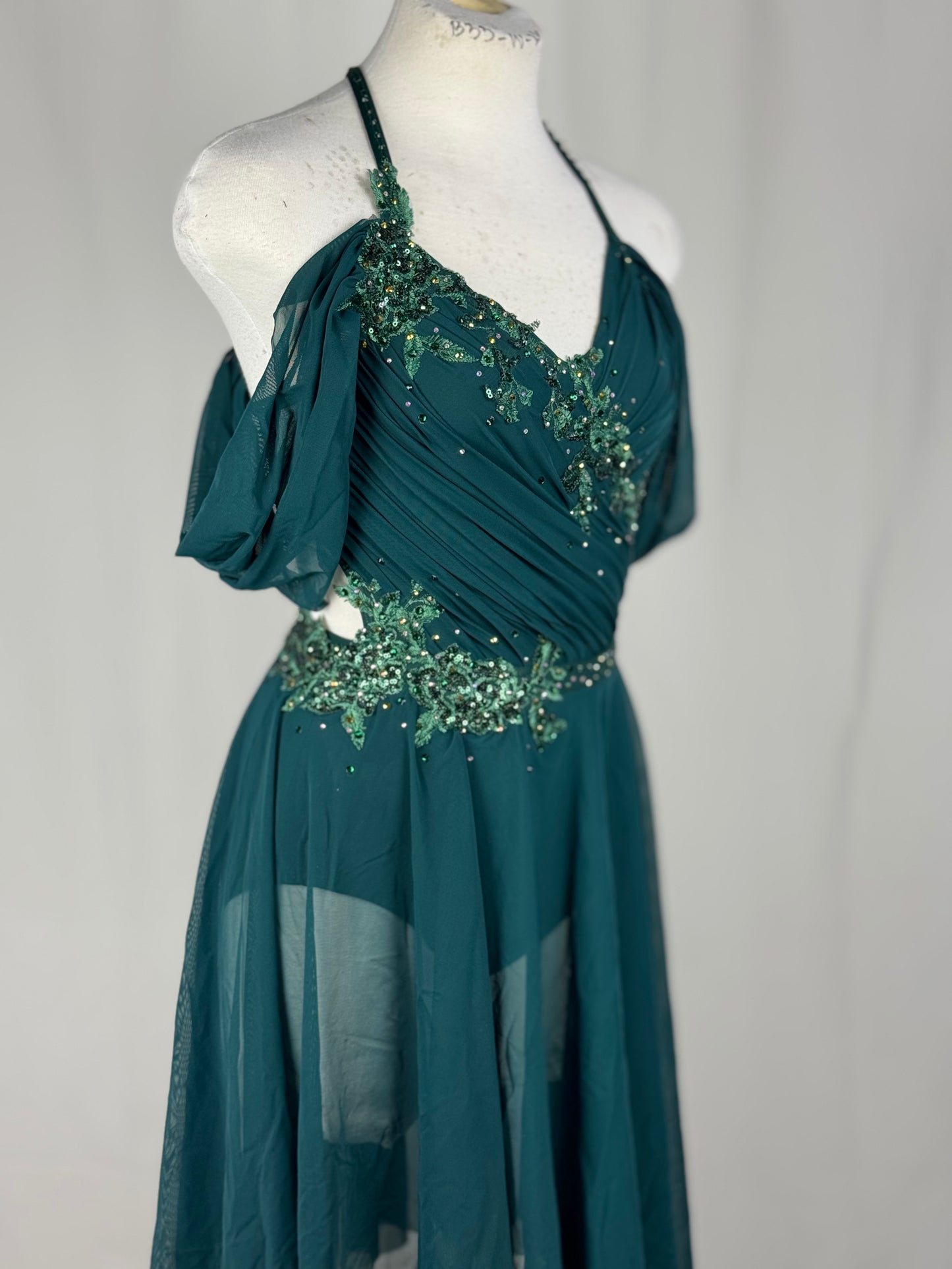 Green Lyrical Dance Costume, Adult X-Small
