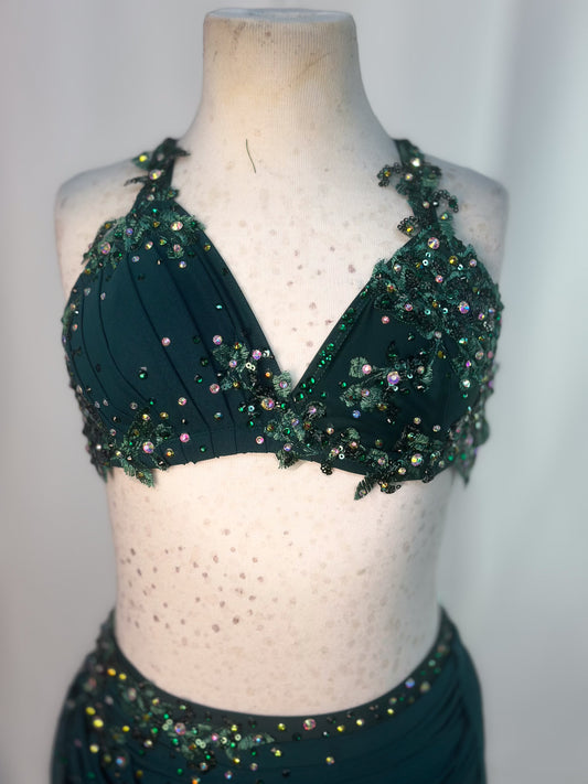 READY-TO-SHIP // Child Medium // Green Lyrical Dance Costume