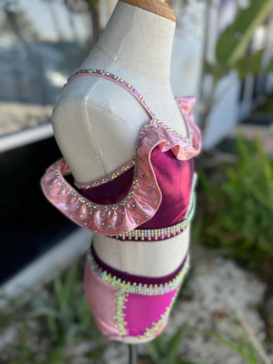 READY-TO-SHIP // Child Small/Medium // Pink & Hot Pink Jazz Dance Costume