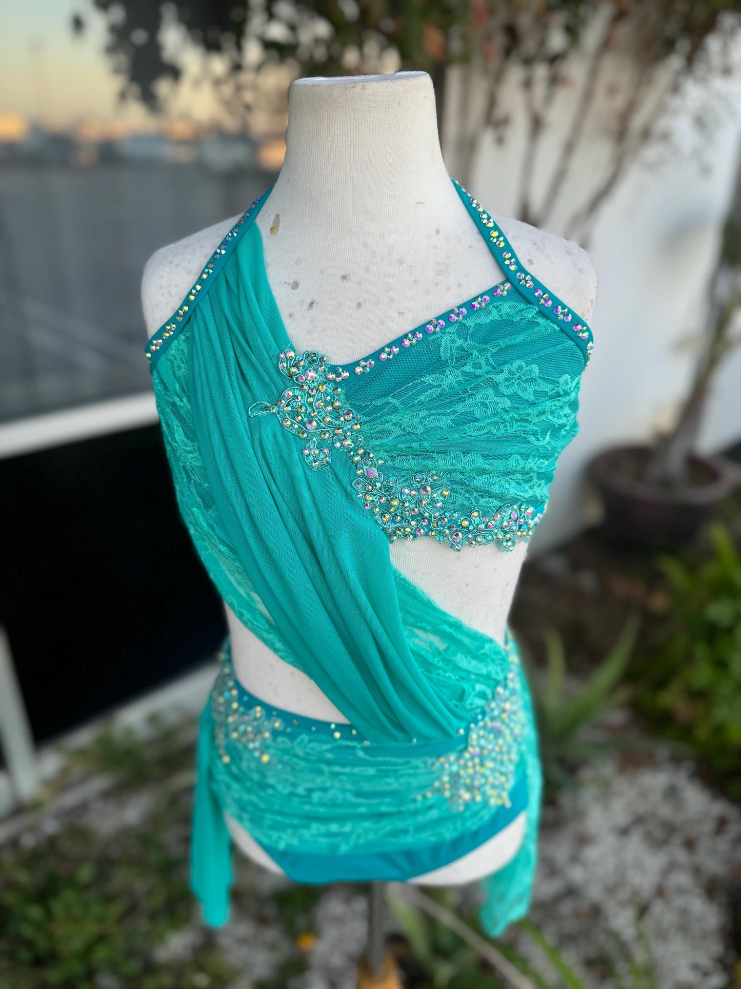 READY-TO-SHIP // Adult X-Small // Turquoise Lyrical Costume