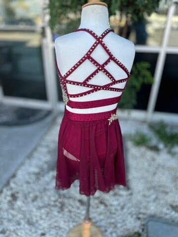 READY-TO-SHIP // Child Medium // Maroon and Gold Lyrical Costume