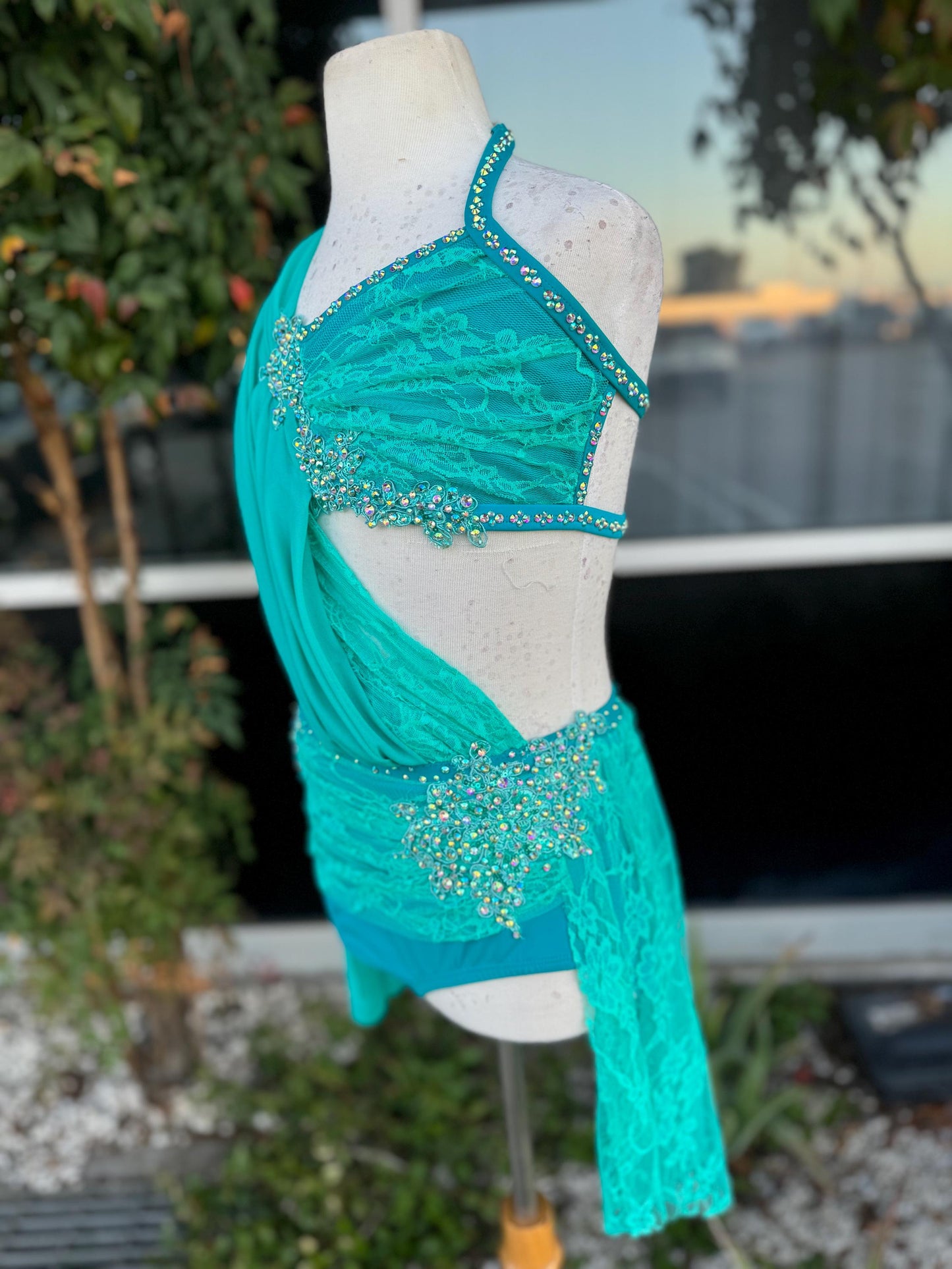 READY-TO-SHIP // Adult X-Small // Turquoise Lyrical Costume