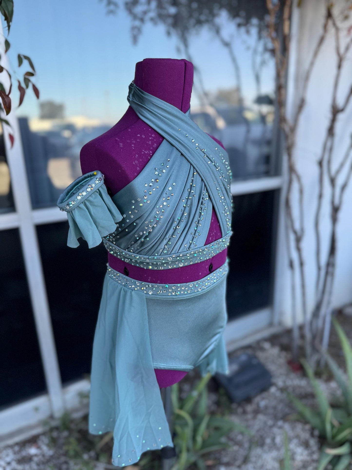 READY-TO-SHIP // Child Medium // Slate Blue/Gray Lyrical Dance Costume