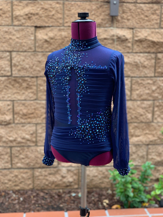 Navy Lyrical Dance Costume, Child Small