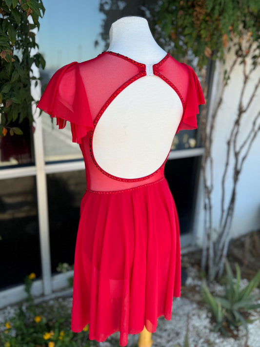 READY-TO-SHIP // Adult Small // Red Lyrical Dance Costume