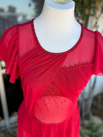 READY-TO-SHIP // Adult Small // Red Lyrical Costume