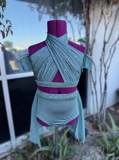 READY-TO-SHIP // Child Medium // Slate Blue/Gray Lyrical Dance Costume