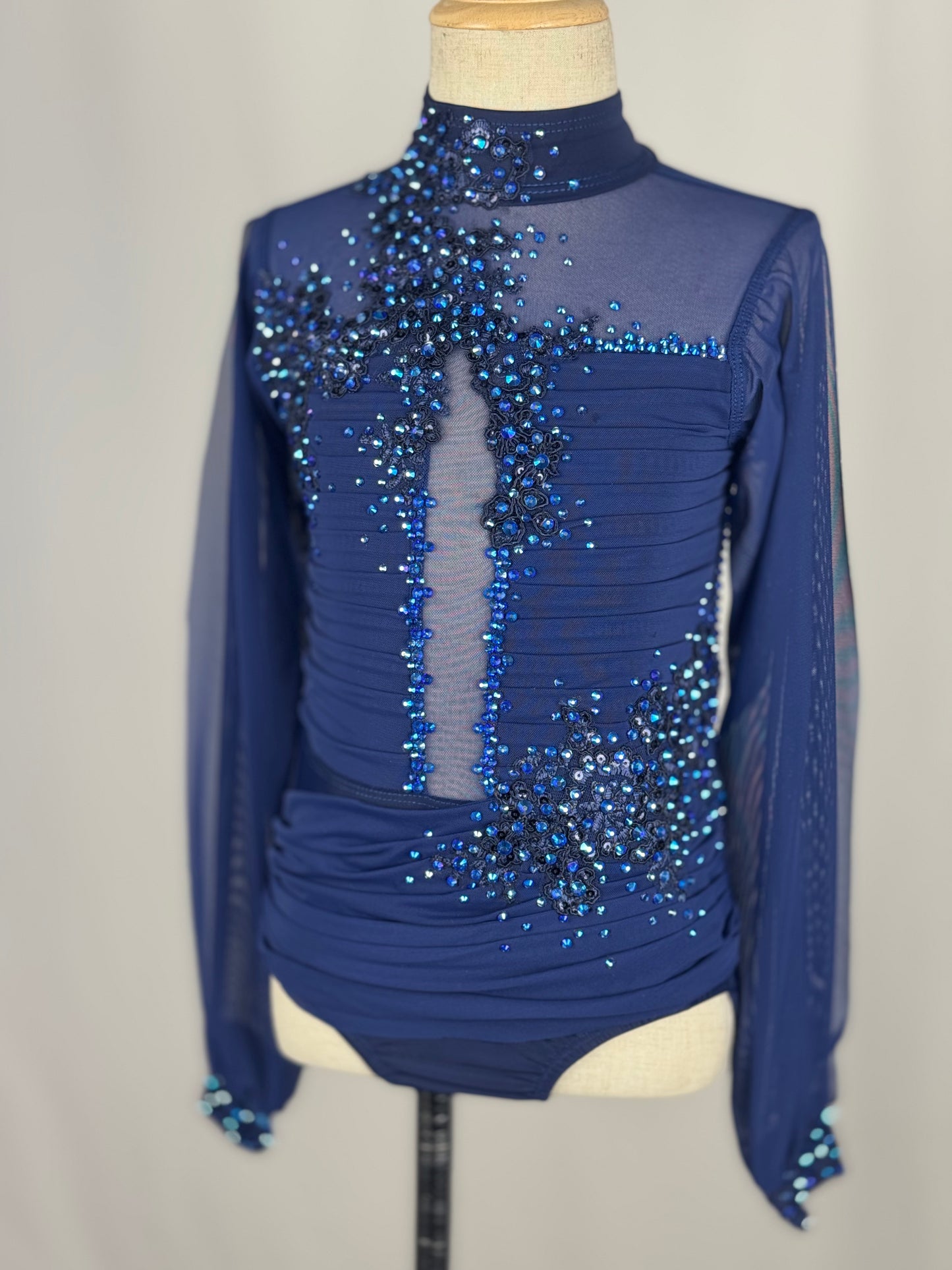 Navy Lyrical Dance Costume, Child Small