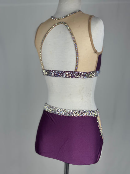 Purple Two-Piece Jazz Dance Costume, Adult X-Small