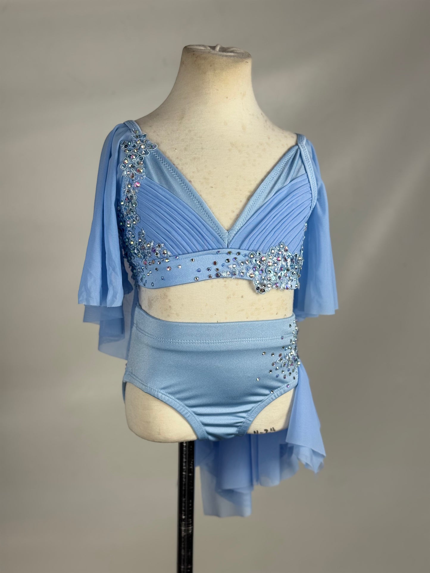 Light Blue Lyrical Dance Costume, Child Small