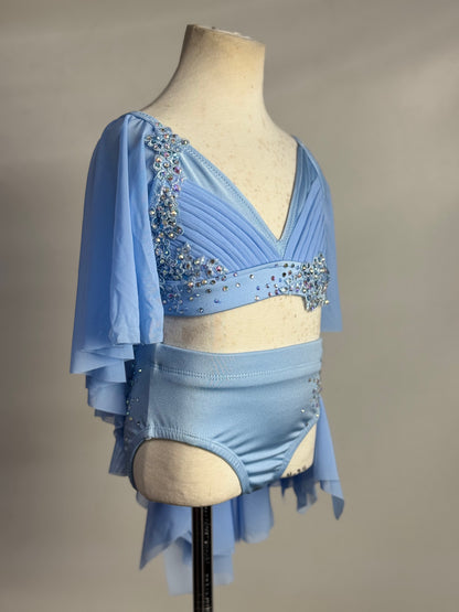 Light Blue Lyrical Dance Costume, Child Small