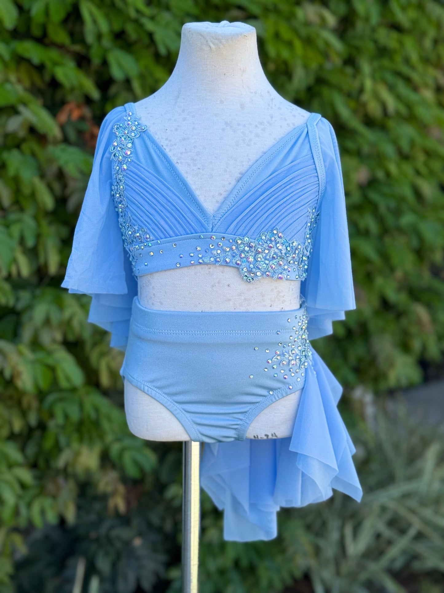 Light Blue Lyrical Dance Costume, Child Small