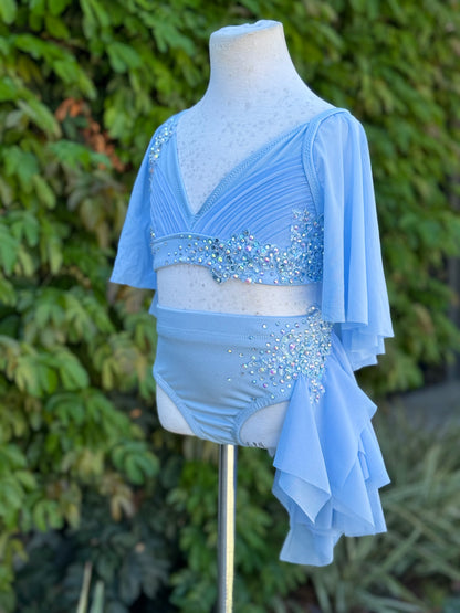 Light Blue Lyrical Dance Costume, Child Small