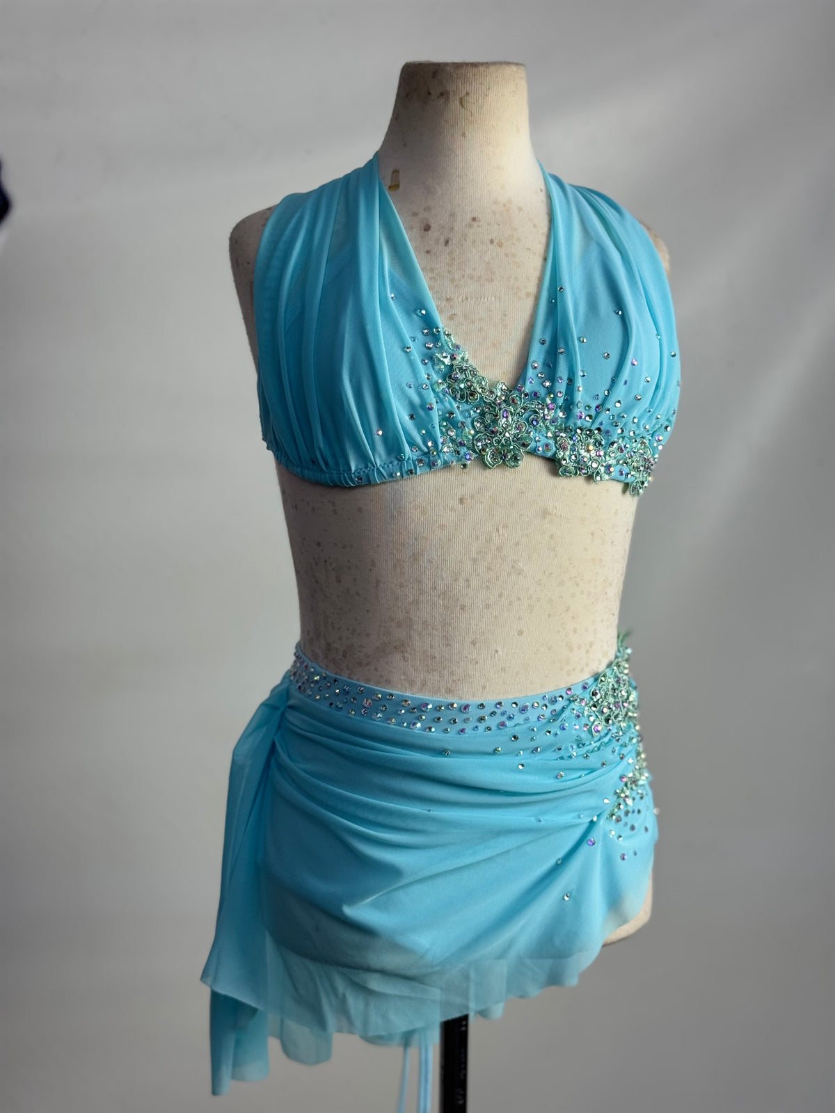 Baby Blue Two-Piece Lyrical Dance Costume, Size Child Large