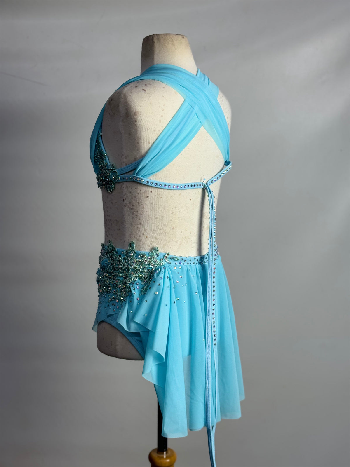 Baby Blue Two-Piece Lyrical Dance Costume, Size Child Large