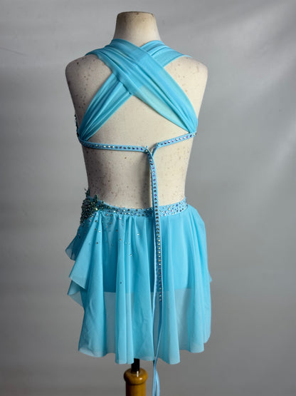 Baby Blue Two-Piece Lyrical Dance Costume, Size Child Large