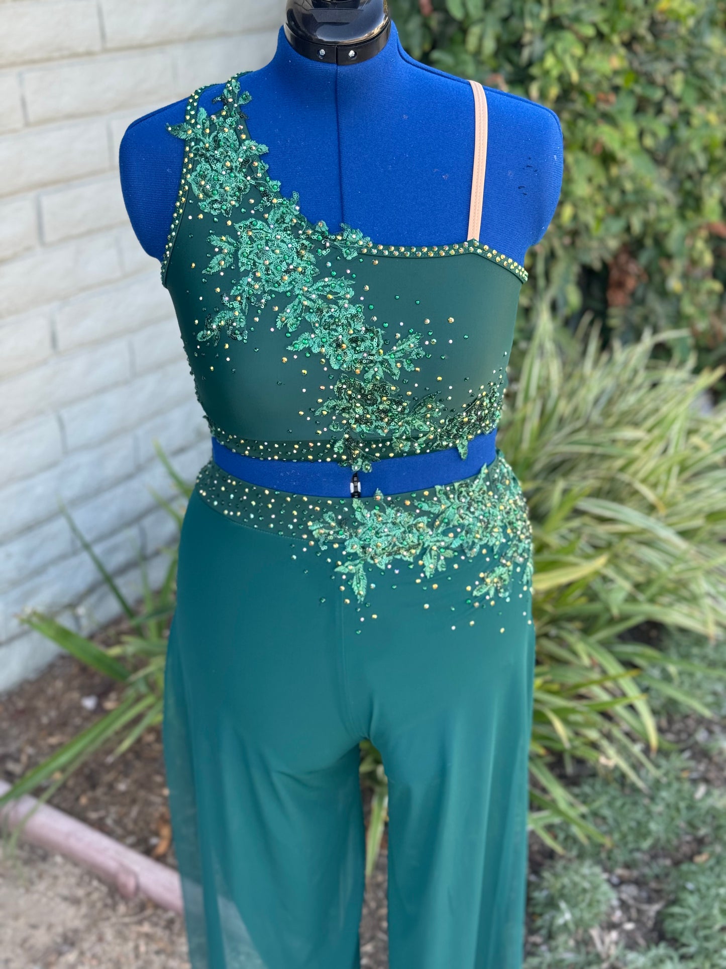 Green Mesh Contemporary Dance Pants, Adult Large