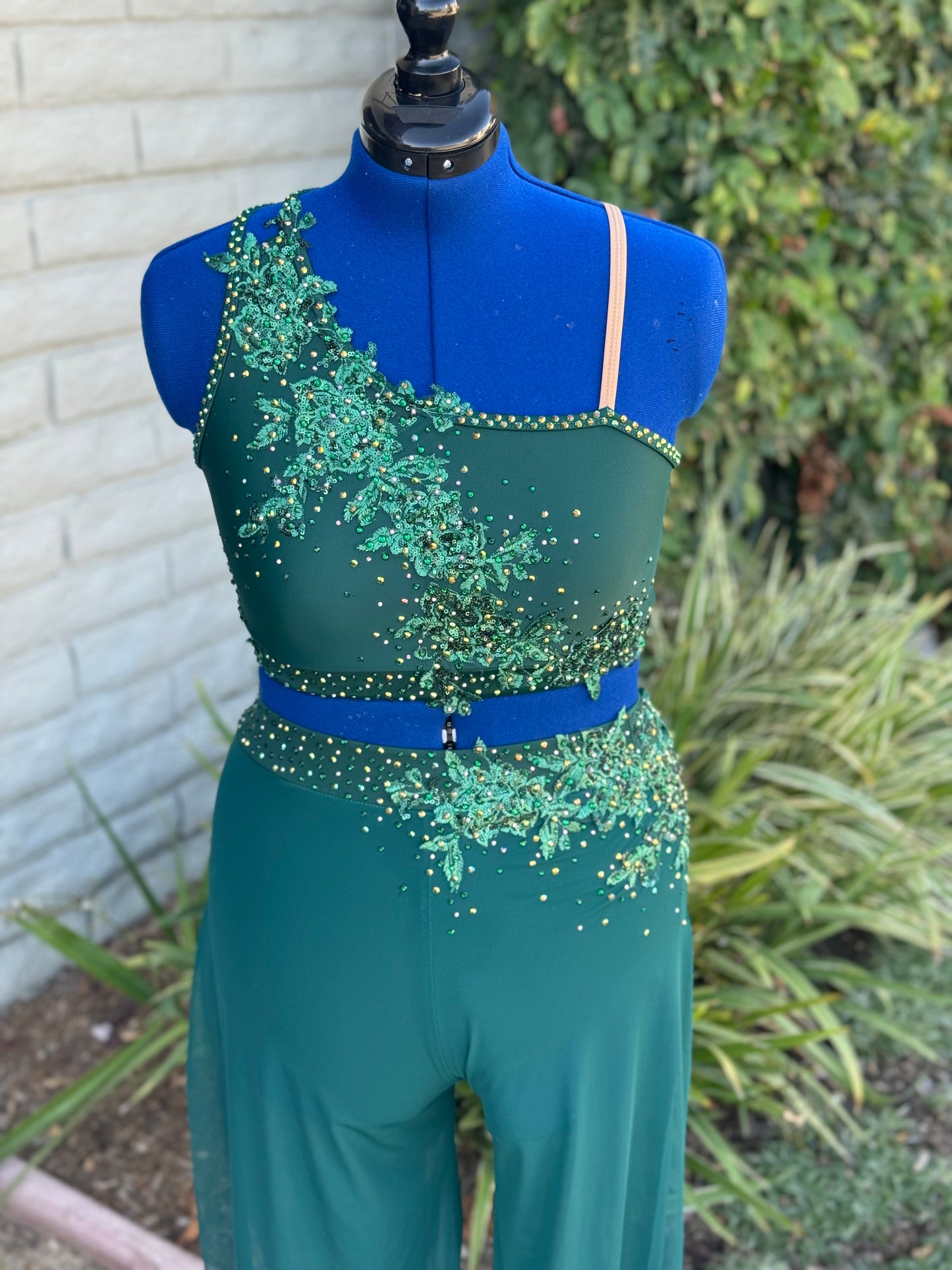 Green Mesh Contemporary Dance Pants, Adult Large