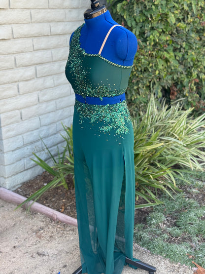 Green Mesh Contemporary Dance Pants, Adult Large