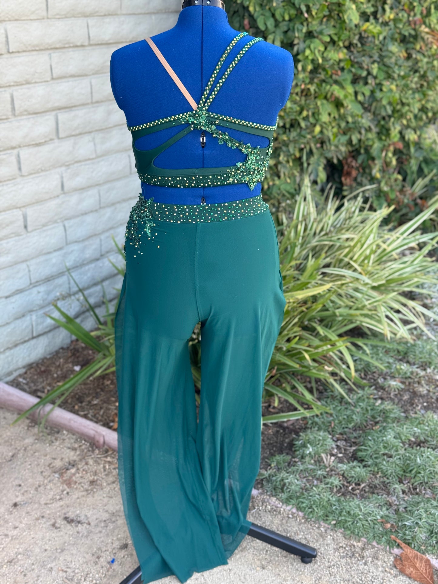 Green Mesh Contemporary Dance Pants, Adult Large