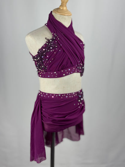 Dark Berry Lyrical Dance Top, Child Small