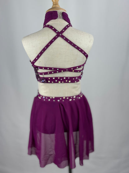 Dark Berry Lyrical Dance Top, Child Small