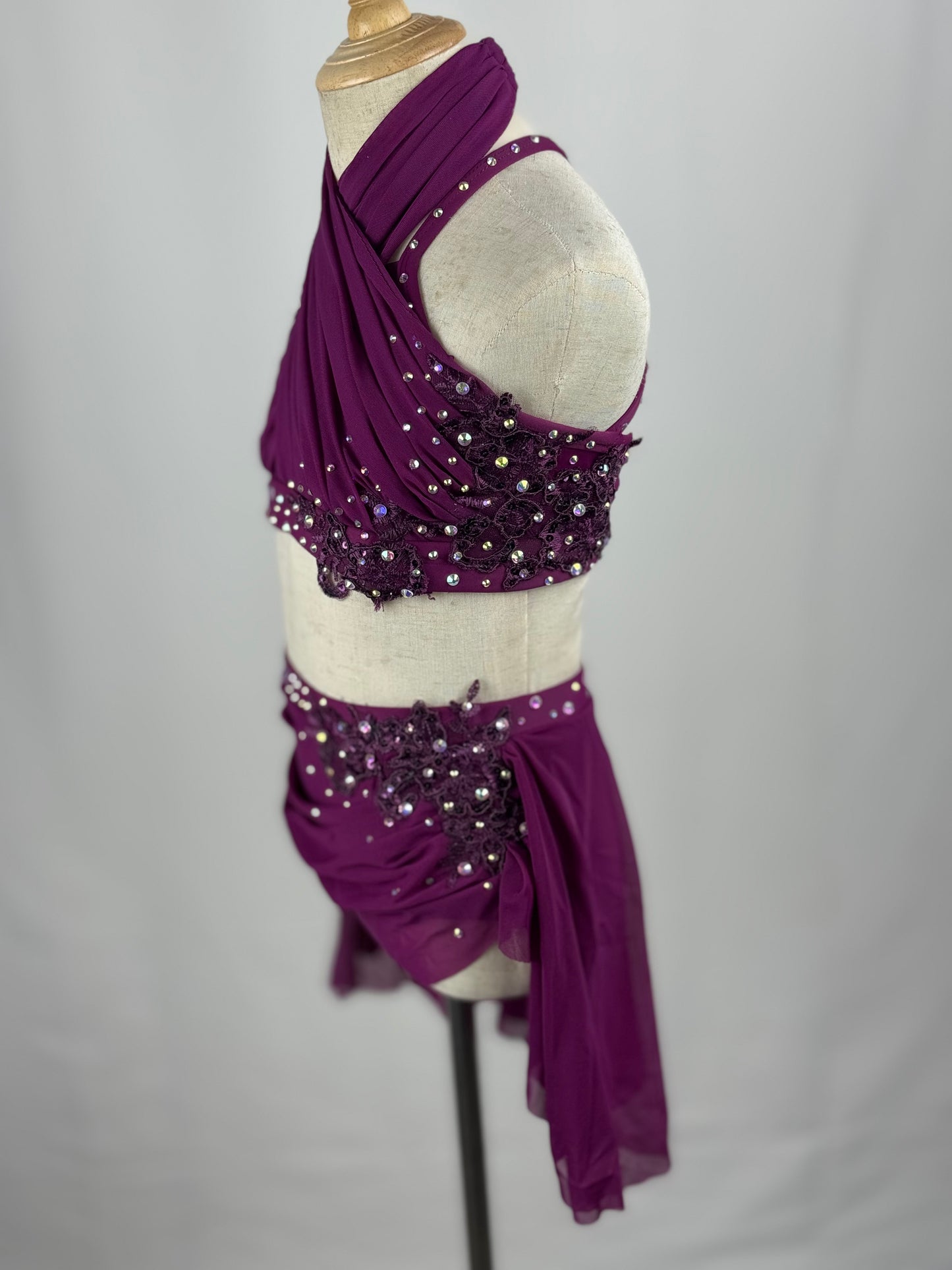 Dark Berry Lyrical Dance Top, Child Small