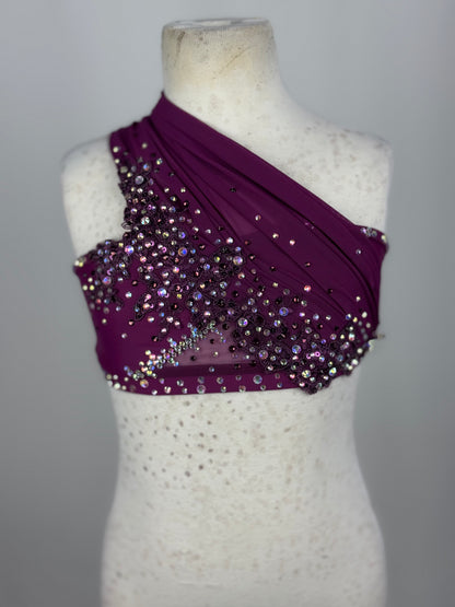 Dark Berry Lyrical Dance Top, Child Small