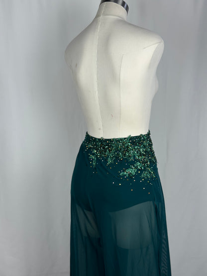 Green Mesh Contemporary Dance Pants, Adult Large