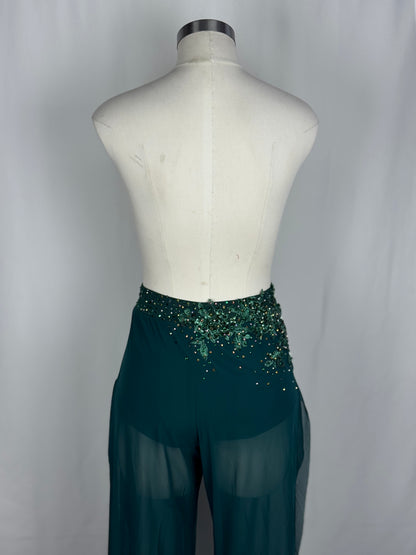 Green Mesh Contemporary Dance Pants, Adult Large
