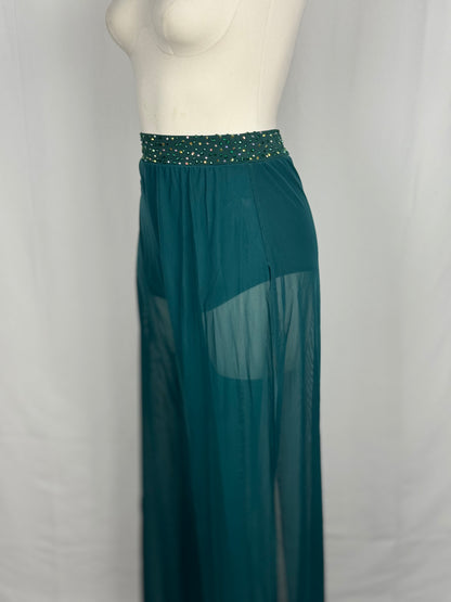 Green Mesh Contemporary Dance Pants, Adult Large