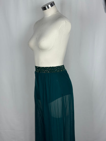 Green Mesh Contemporary Dance Pants, Adult Large