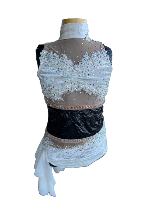 Ivory Velvet Two-Piece Lyrical Dance Costume, Child Medium/Large