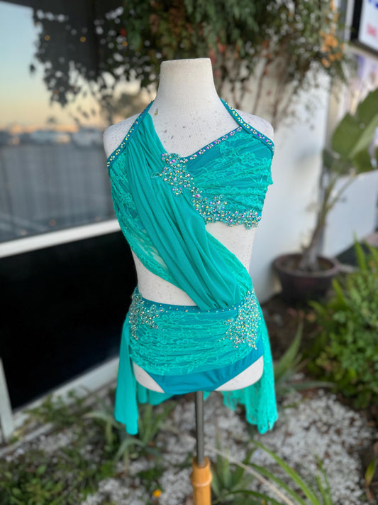 READY-TO-SHIP // Adult X-Small // Turquoise Lyrical Costume
