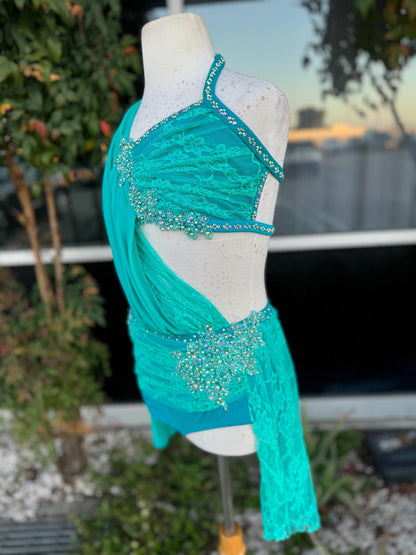READY-TO-SHIP // Adult X-Small // Turquoise Lyrical Costume