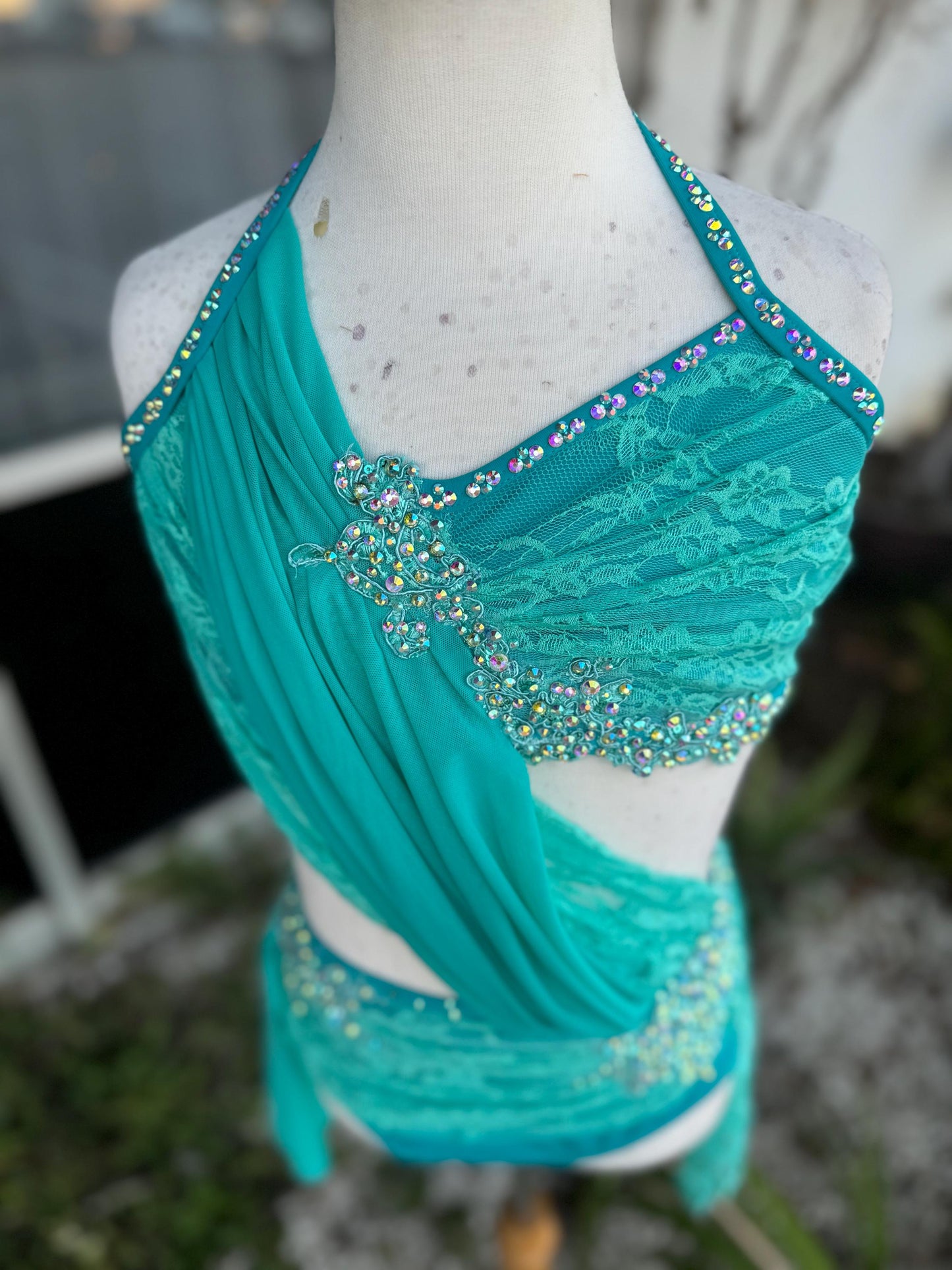 READY-TO-SHIP // Adult X-Small // Turquoise Lyrical Costume