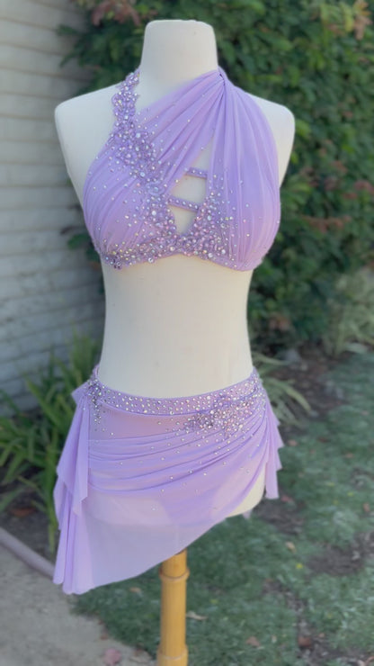 Lavender Two-Piece Lyrical Dance Costume, Adult X-Small/Small