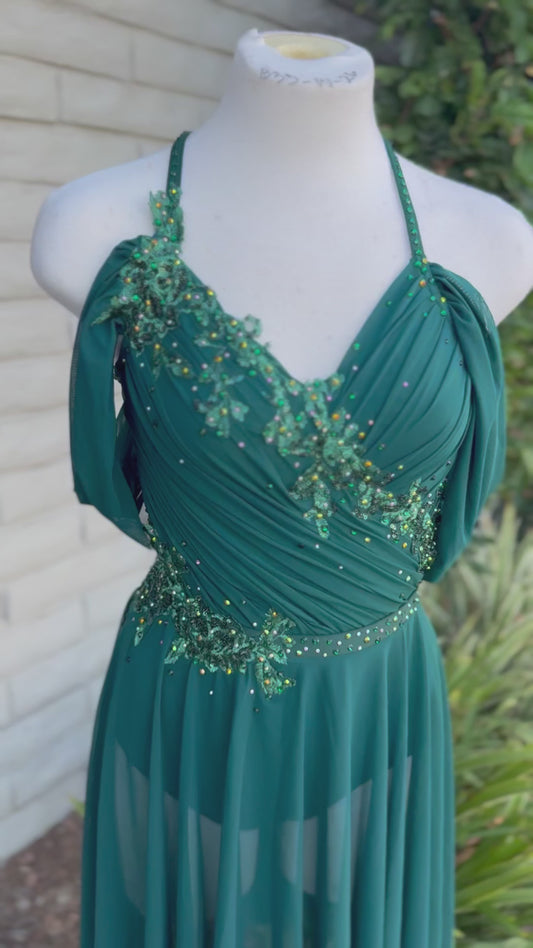 READY-TO-SHIP // Adult XS // Green Lyrical Dance Costume