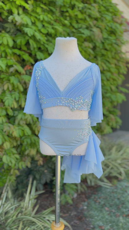 Light Blue Lyrical Dance Costume, Child Small
